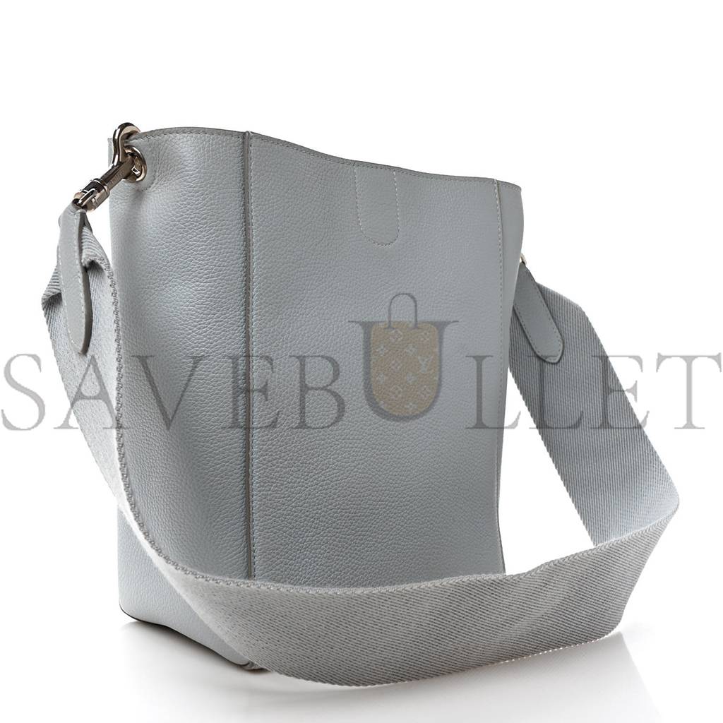 Ce**e soft grained calfskin small sangle bucket bag grey (24*18*12cm)