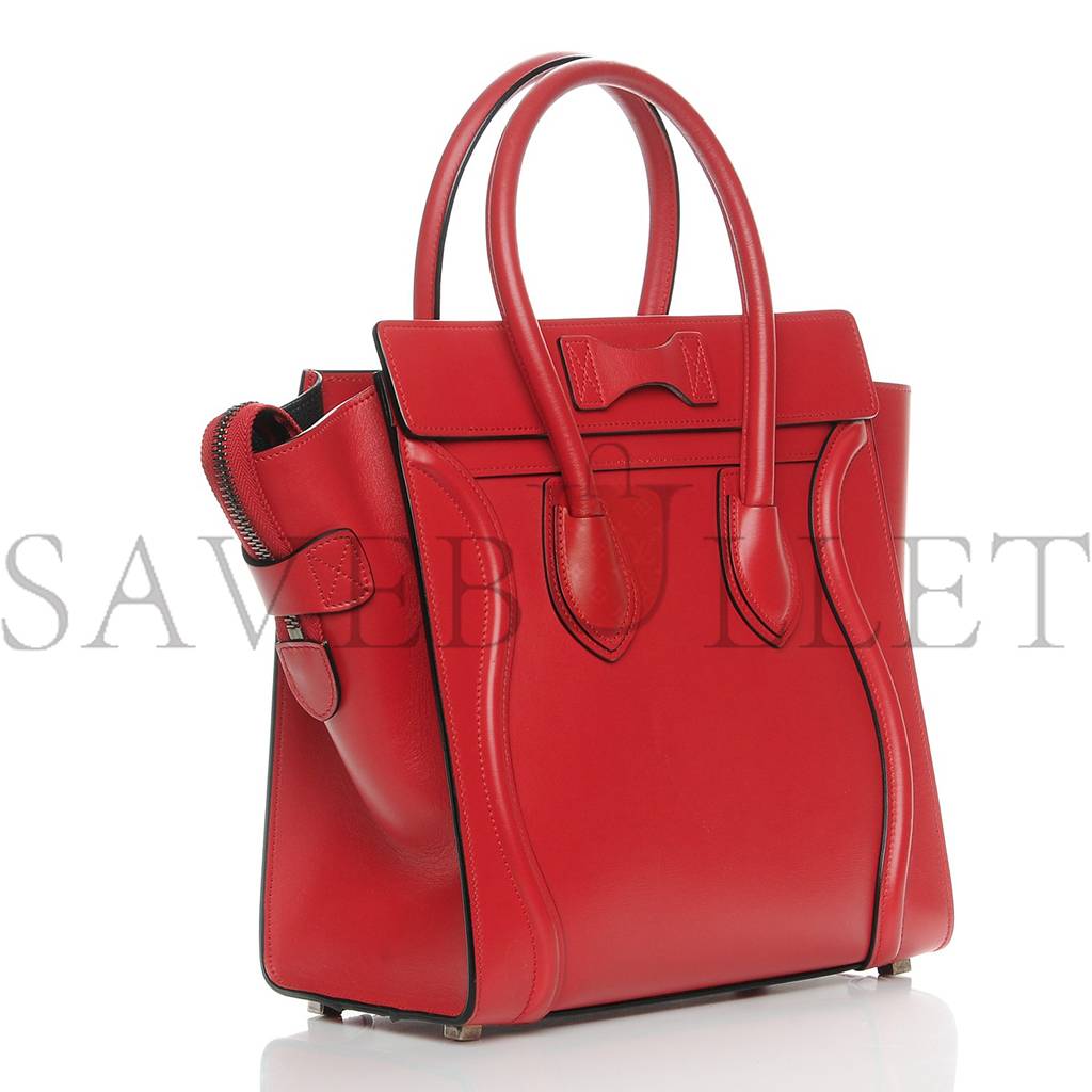 Ce**e drummed calfskin micro luggage red (26*25*13cm)