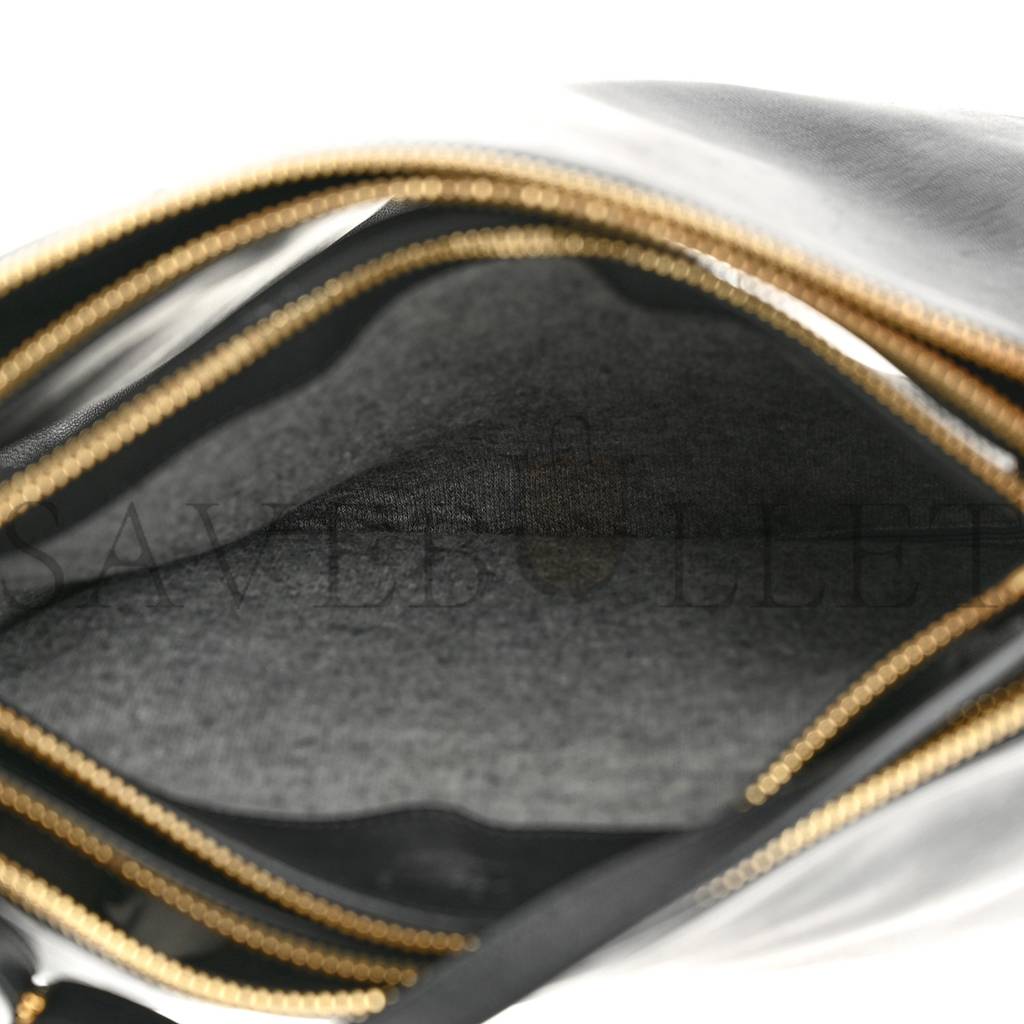 Ce**e lambskin small trio crossbody bag black (22*15*4cm)v