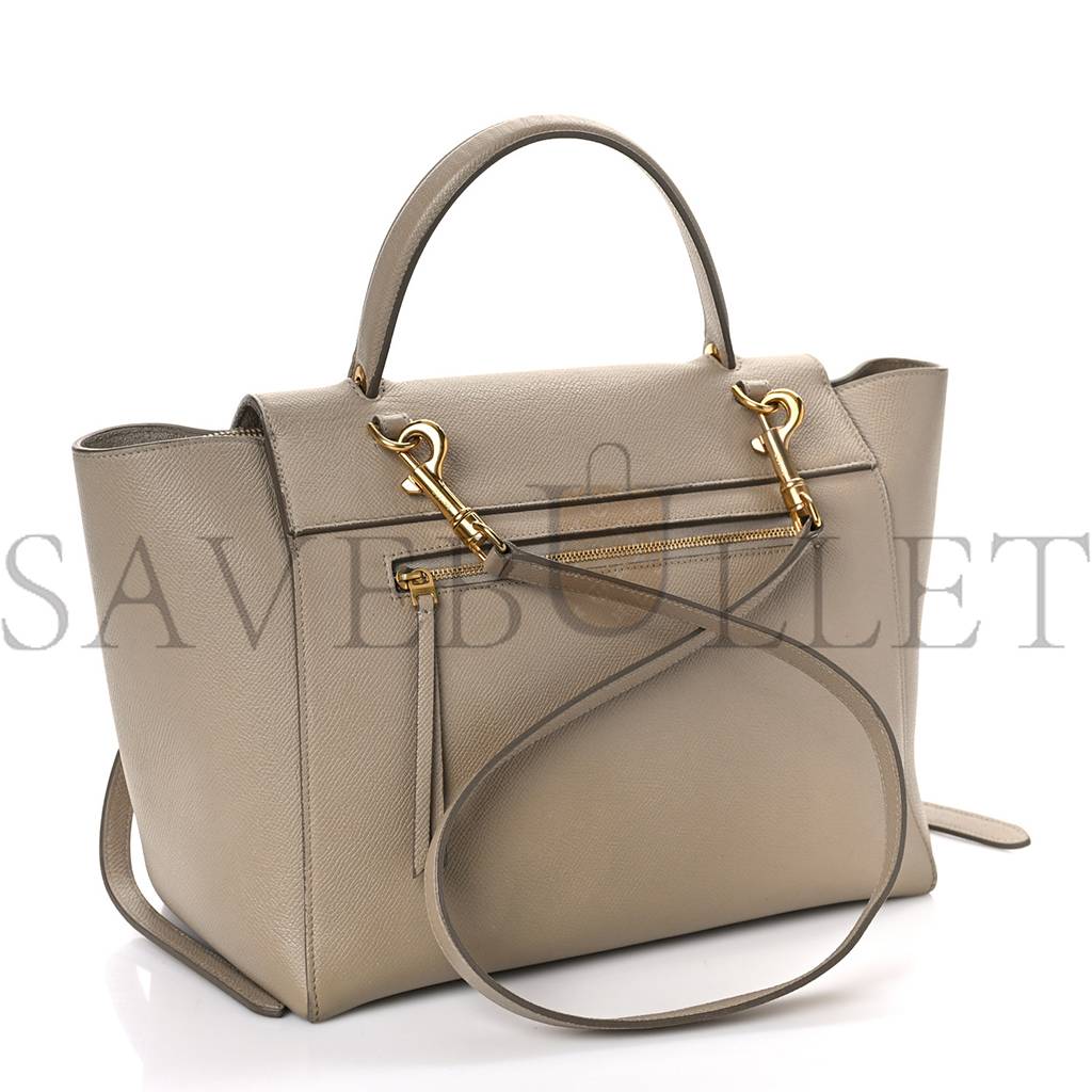 Ce**e grained calfskin micro belt bag light taupe (24*19*14cm)