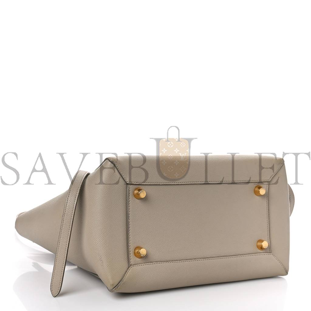 Ce**e grained calfskin micro belt bag light taupe (24*19*14cm)