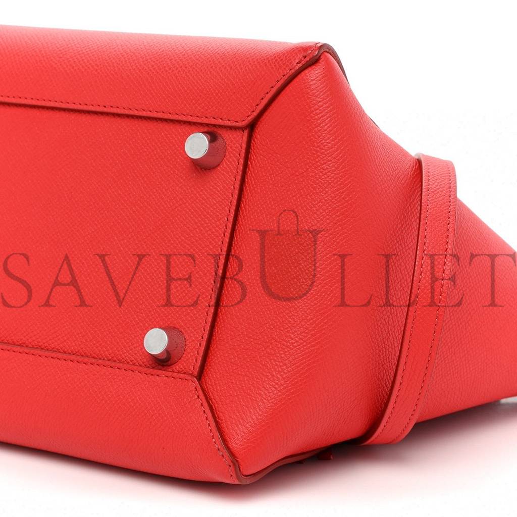 Ce**e grained calfskin mini belt bag coquelicot (32*30*18cm)