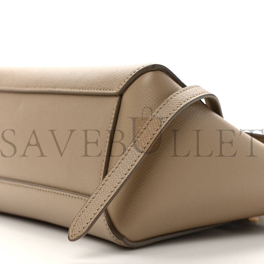 Ce**e grained calfskin nano belt bag light taupe (20*19*11cm)