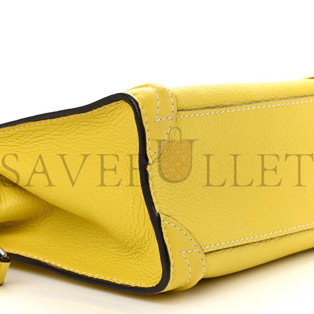 Ce**e drummed calfskin nano luggage citron (20*19*10cm)