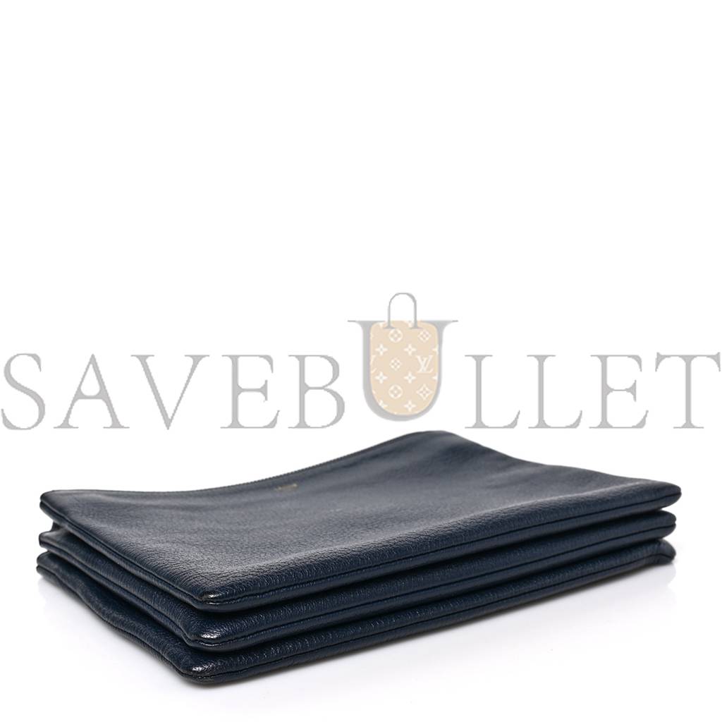 Ce**e goatskin large trio crossbody bag dark blue (24*18*3cm)