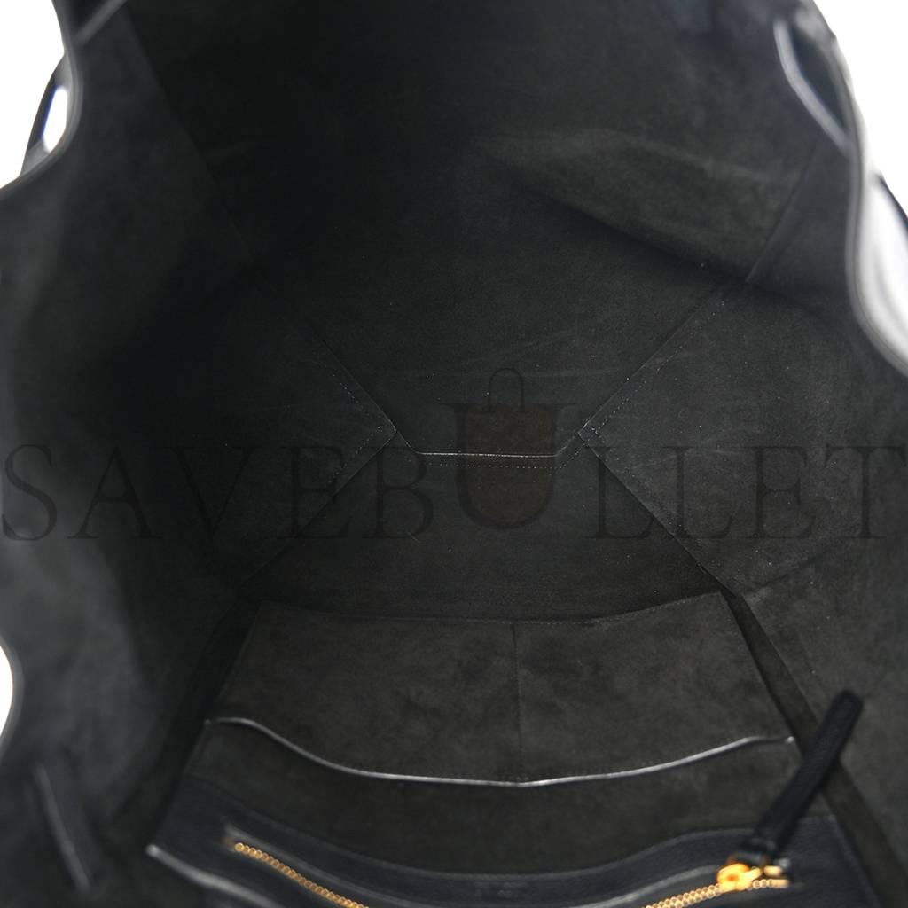 Ce**e soft grained calfskin small belt cabas phantom black (29*27*17cm)