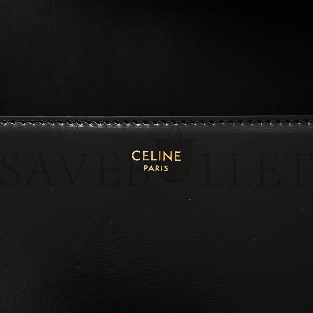 Ce**e shiny calfskin teen triomphe black (18*13*6cm)