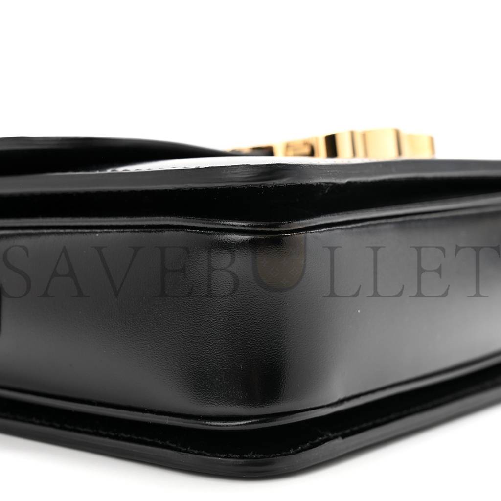 Ce**e shiny calfskin teen triomphe black (18*13*6cm)