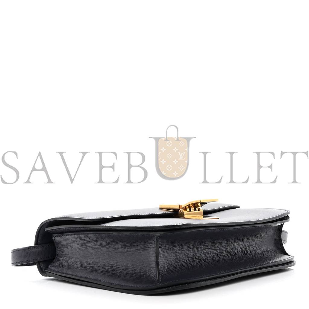 Ce**e liege calfskin medium classic box flap bag dark blue (23*18*6cm)