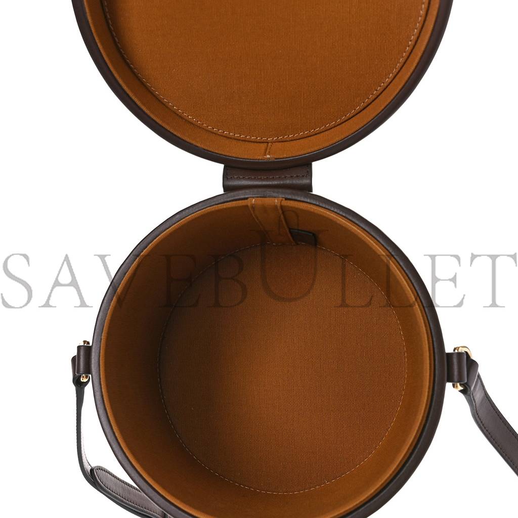 Ce**e raffia calfskin triomphe medium tambour bag natural (18*18*12cm)