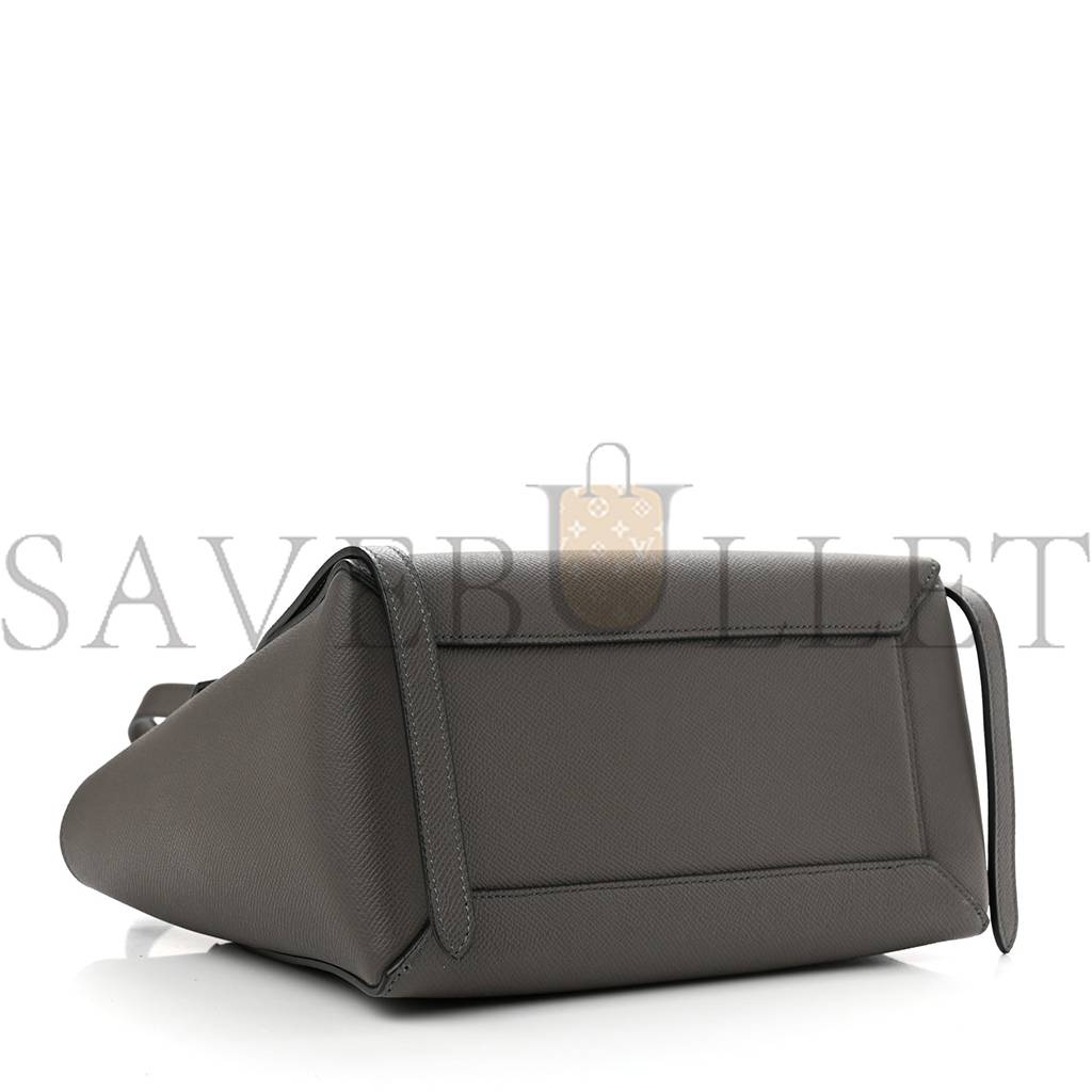 Ce**e baby grained calfskin micro belt bag grey (24*21*14cm)