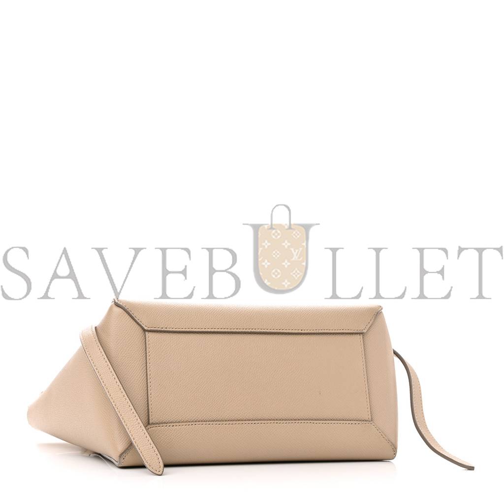 Ce**e grained calfskin micro belt bag light taupe (23*22*13cm)