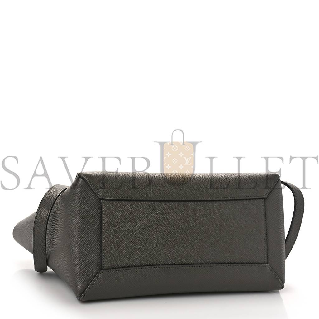 Ce**e grained calfskin micro belt bag grey (24*21*14cm)