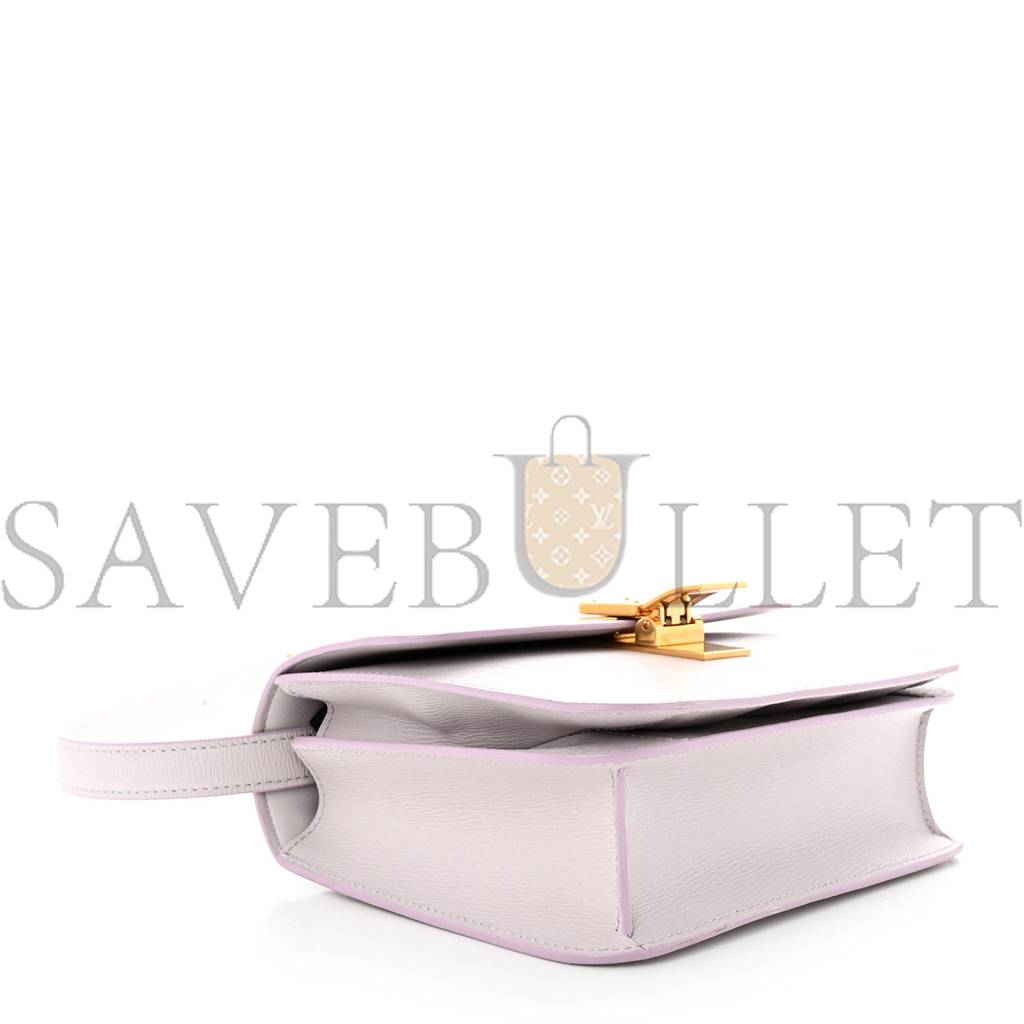 Ce**e liege calfskin teen classic box flap bag lavender grey (18*15*6cm)