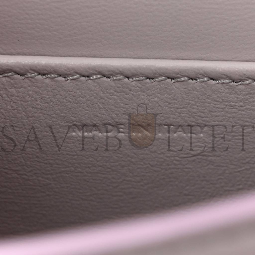 Ce**e liege calfskin teen classic box flap bag lavender grey (18*15*6cm)