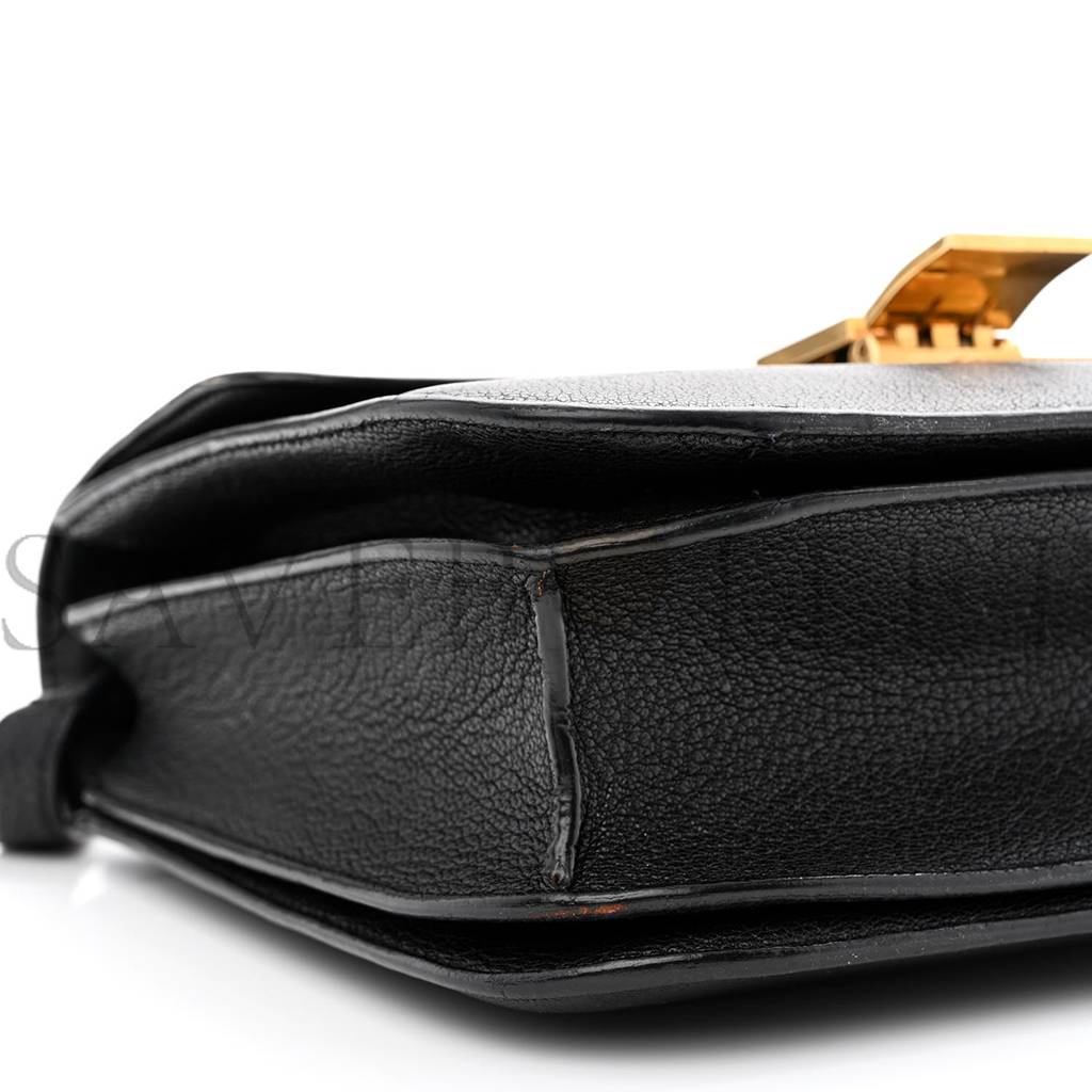 Ce**e liege calfskin medium classic box flap bag black (24*18*7cm)