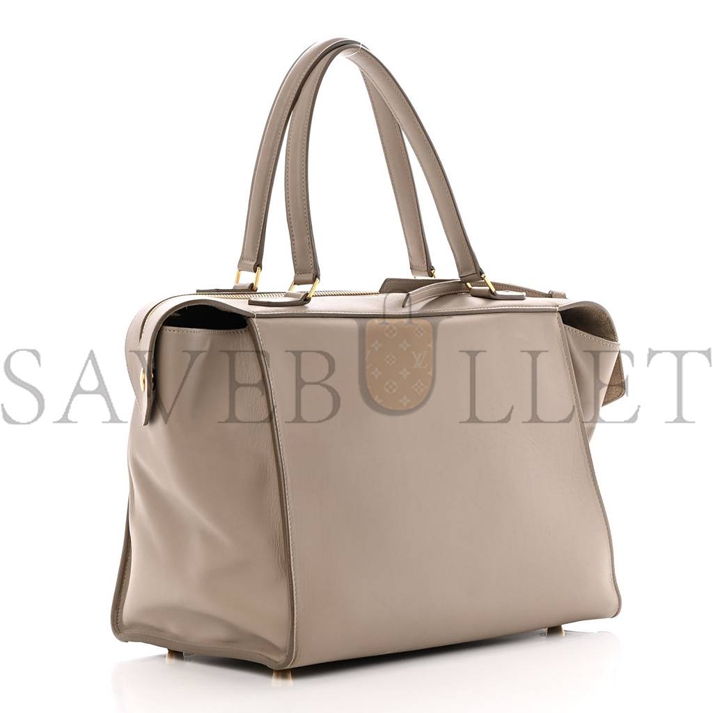 Ce**e smooth calfskin small ring bag light taupe (30*26*17cm)