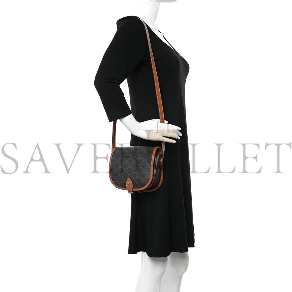 Ce**e triomphe canvas medium folco bag tan (18*17*6cm)