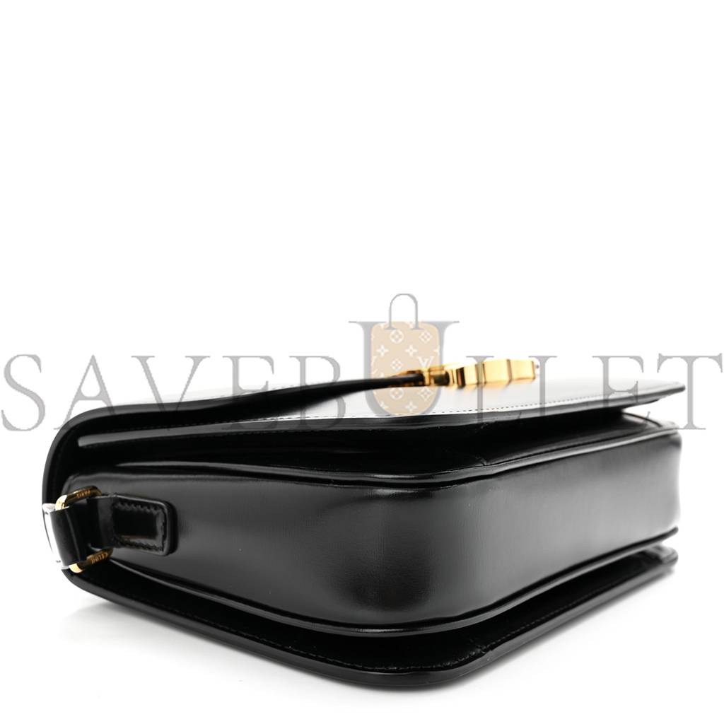 Ce**e shiny calfskin medium triomphe black (23*15*5cm)