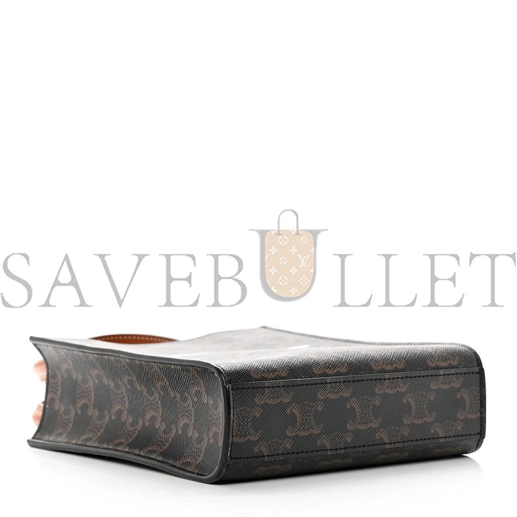 Ce**e triomphe canvas calfskin mini vertical cabas tan (25*20*17cm)