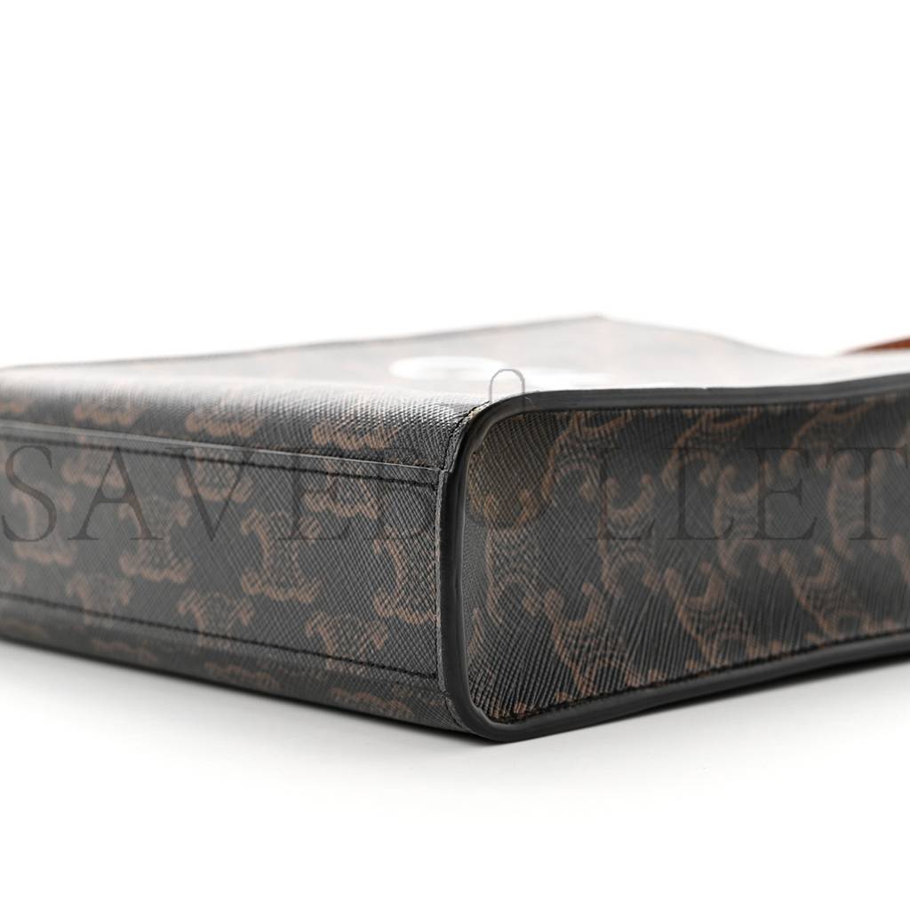 Ce**e triomphe canvas calfskin mini vertical cabas tan (25*20*17cm)