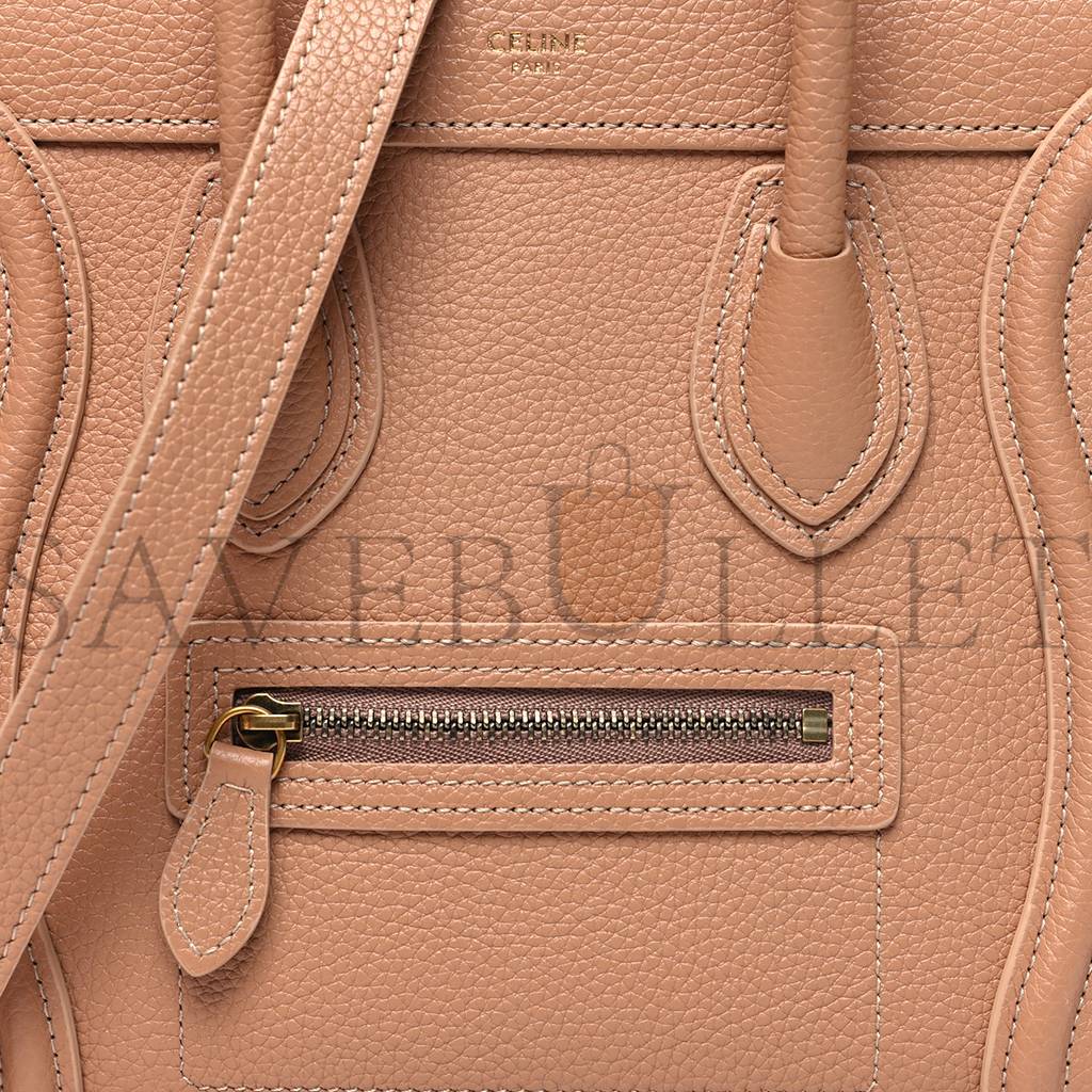 Ce**e drummed calfskin nano luggage desert rose (20*20*10cm)