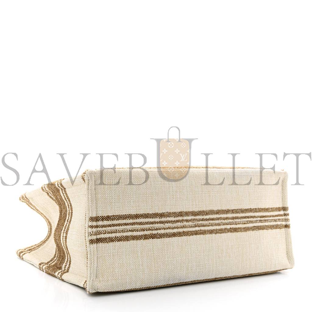 Ce**e canvas calfskin jacquard cabas tobacco tan (41*29*17cm)