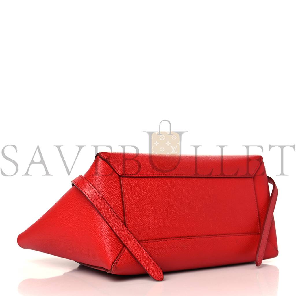 Ce**e baby grained calfskin micro belt bag coquelicot (24*19*14cm)