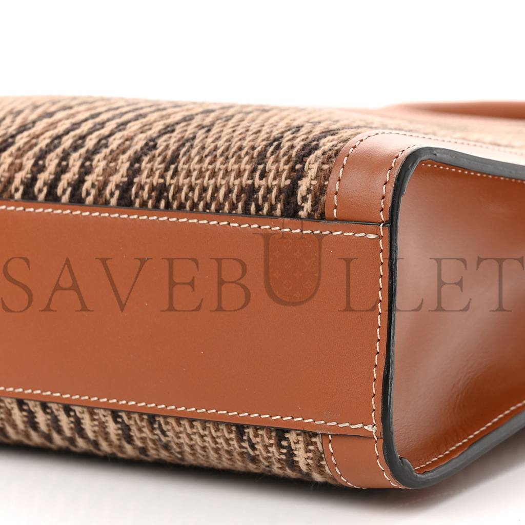 Ce**e calfskin tweed small vertical cabas dark brown (31*28*8cm)