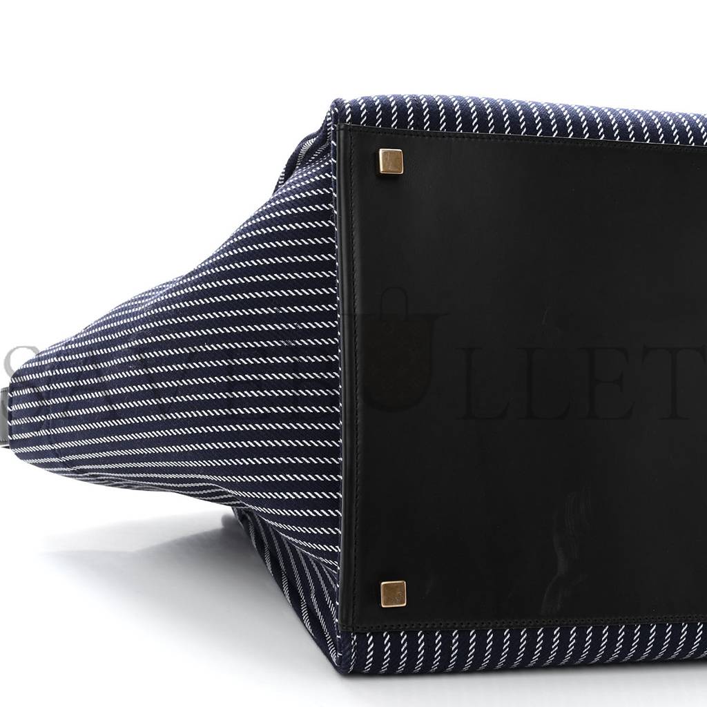 Ce**e cotton canvas striped medium phantom luggage blue white (30*28*25cm)