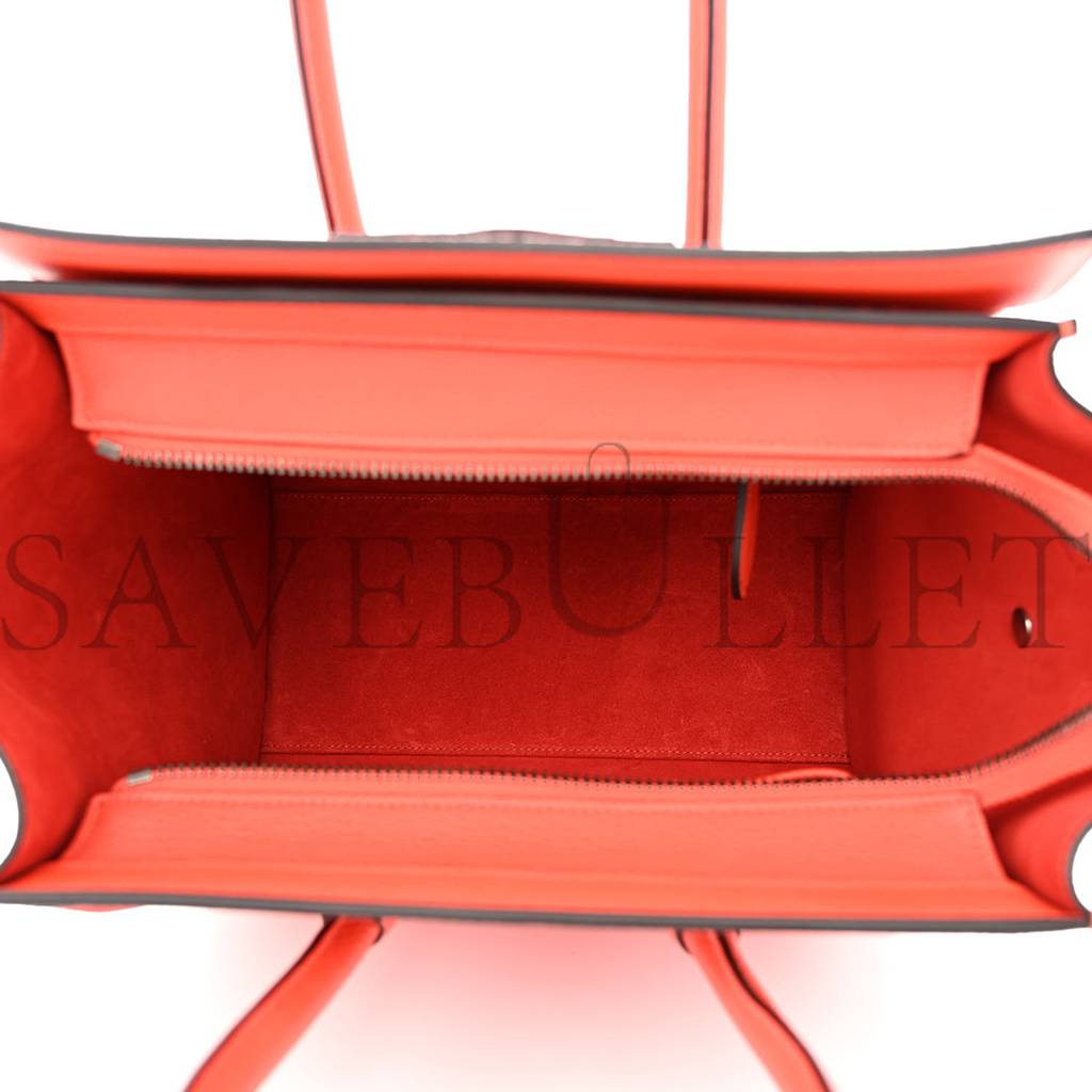 Ce**e drummed calfskin micro luggage vermillion (27*26*13cm)