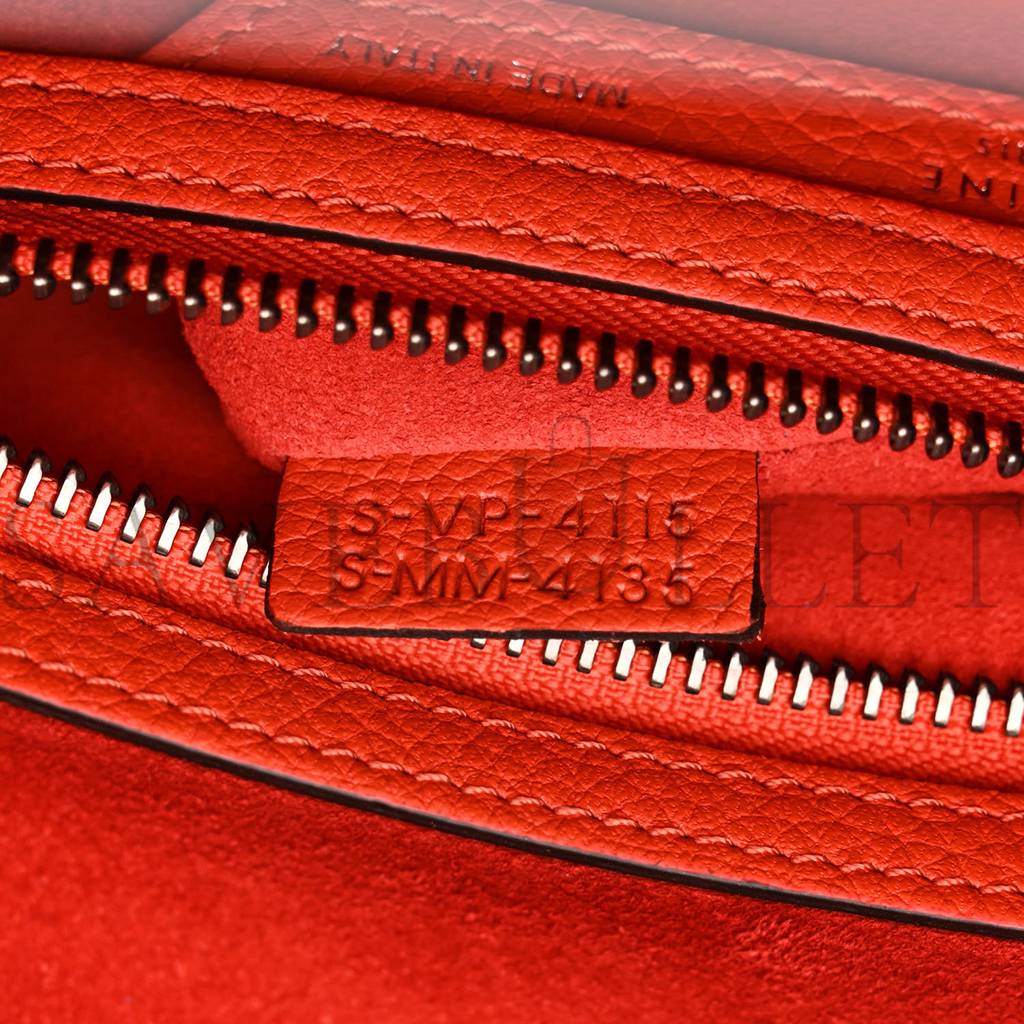 Ce**e drummed calfskin micro luggage vermillion (27*26*13cm)