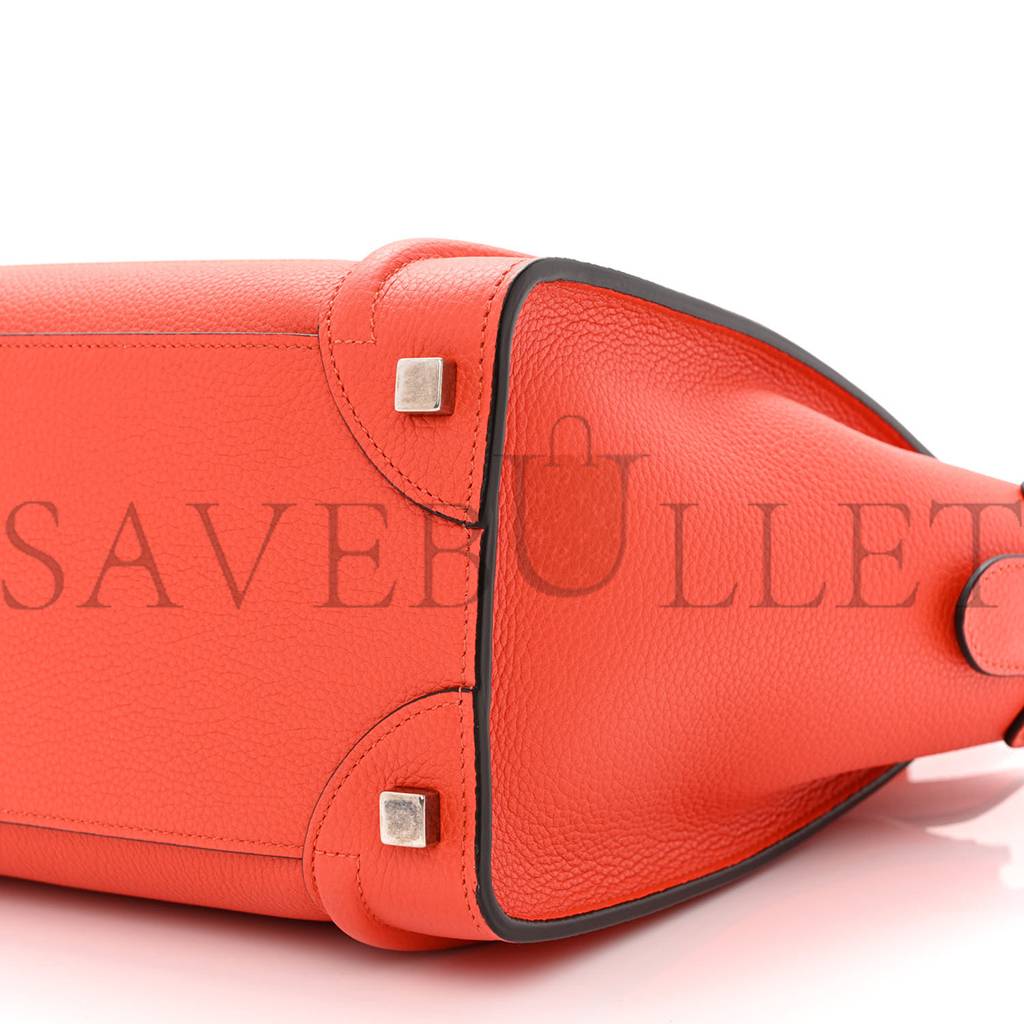 Ce**e drummed calfskin micro luggage vermillion (27*26*13cm)