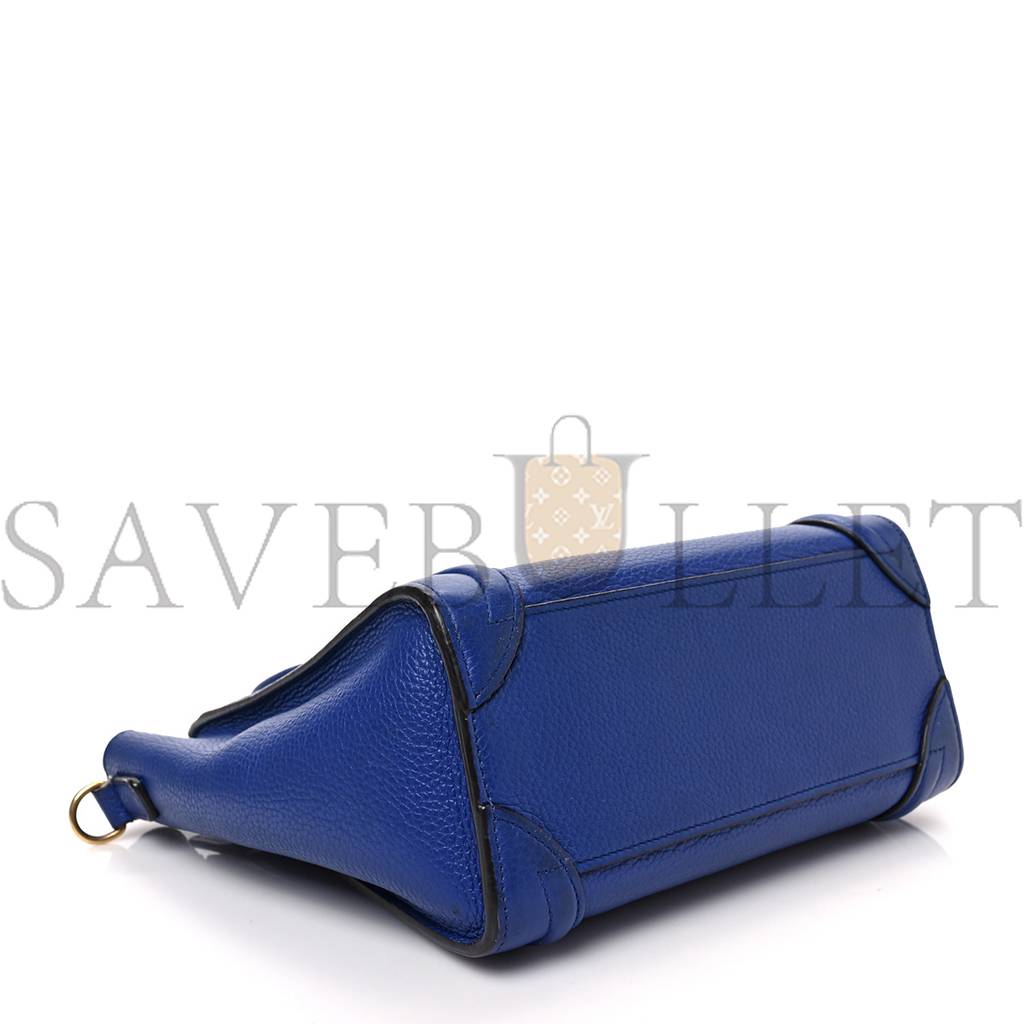 Ce**e drummed calfskin nano luggage indigo (20*19*10cm)