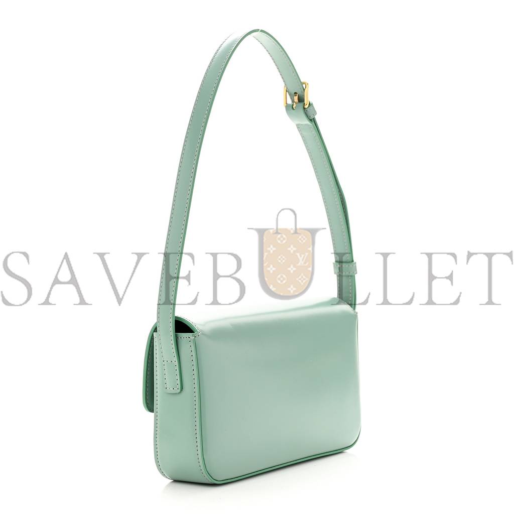 Ce**e shiny calfskin triomphe shoulder bag celadon (20*12*4cm)