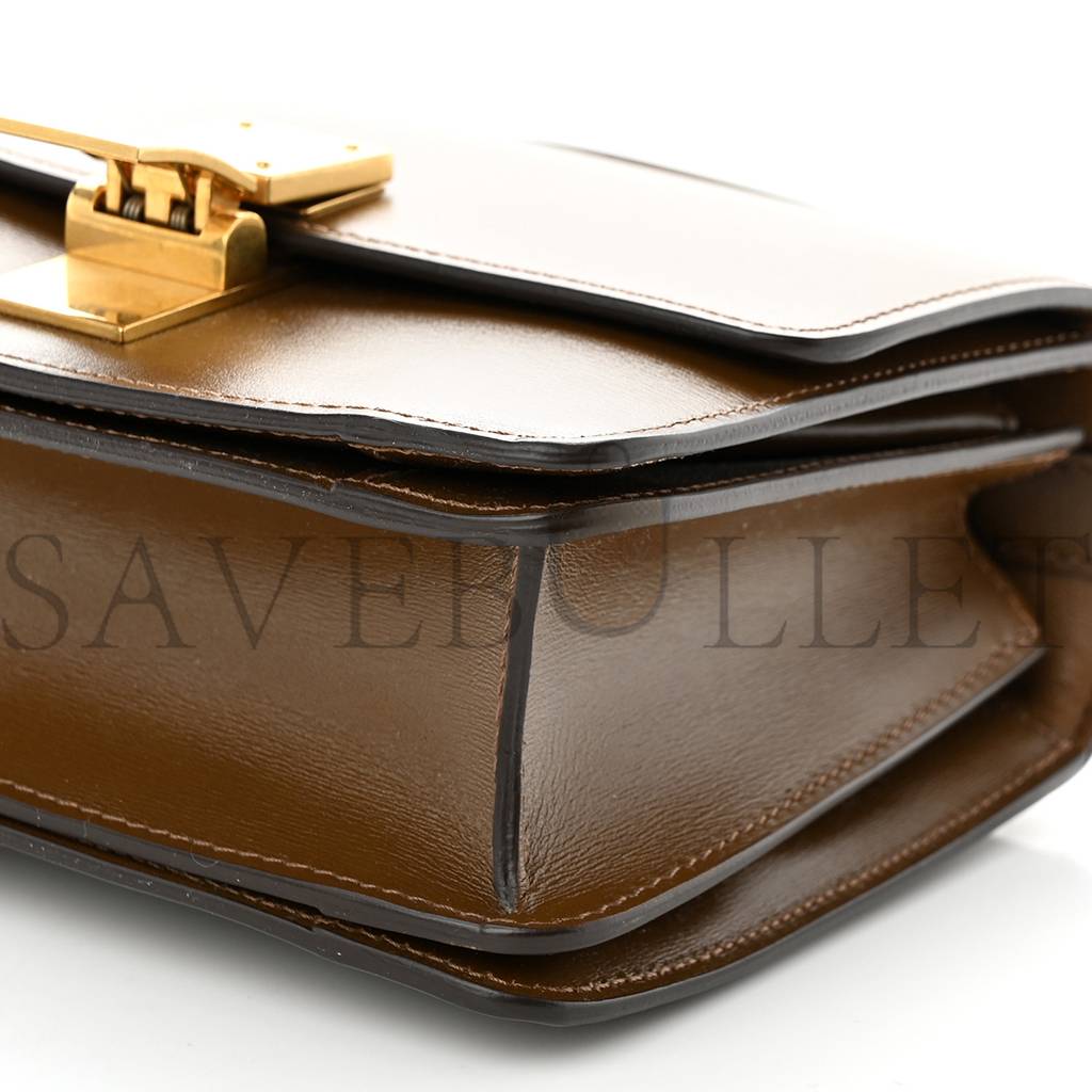 Ce**e smooth calfskin small classic box flap bag camel (17*14*6cm)
