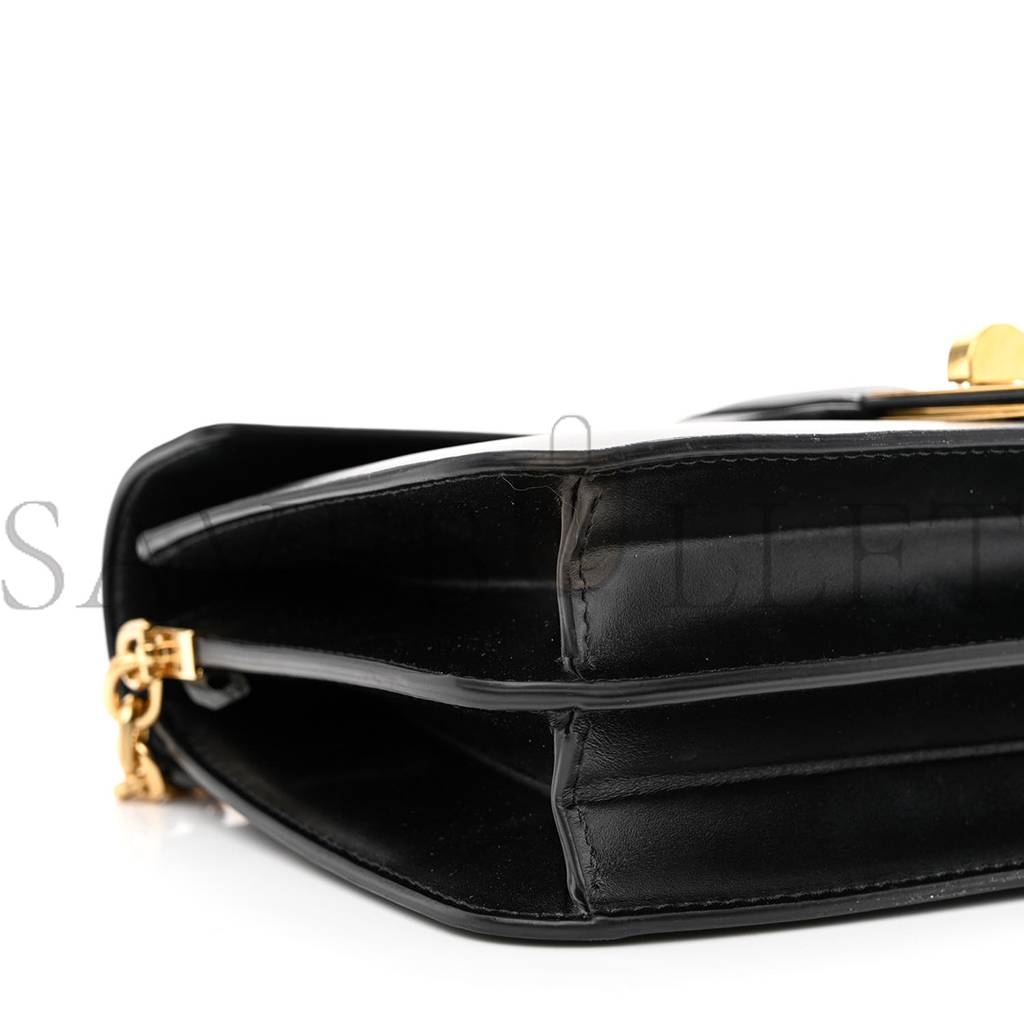 Ce**e satinated calfskin 16 chain bag black (23*14*7cm)
