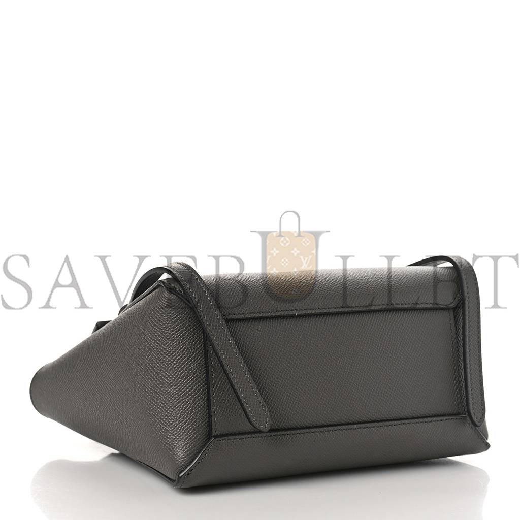 Ce**e grained calfskin nano belt bag grey (20*19*11cm)