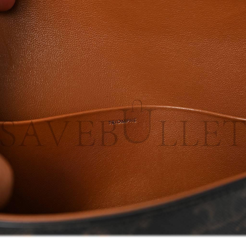 Ce**e canvas calfskin triomphe shoulder bag tan (20*11*4cm)