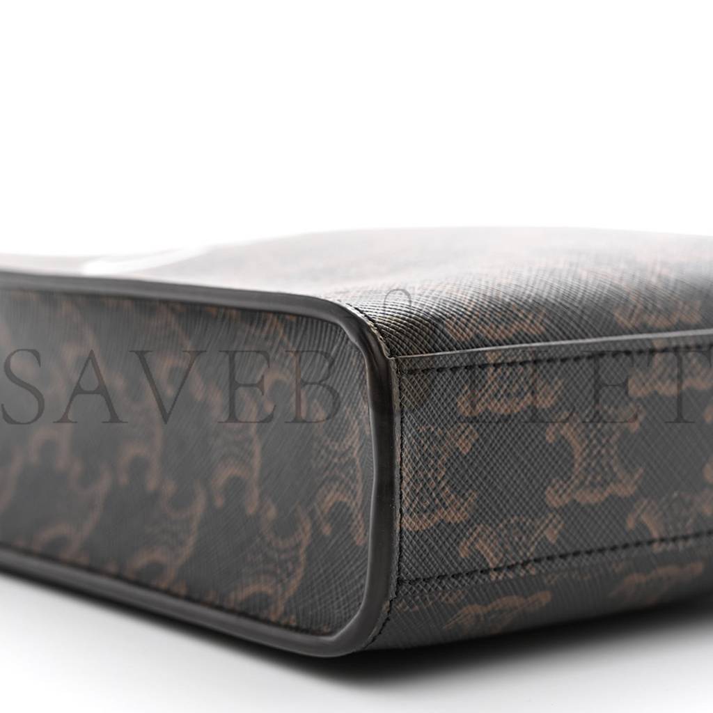 Ce**e triomphe canvas calfskin mini vertical cabas tan (20*17*6cm)