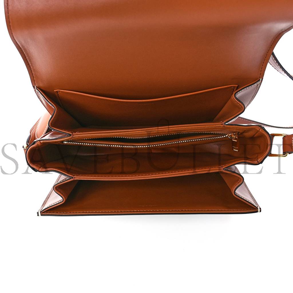 Ce**e triomphe canvas calfskin medium triomphe bag tan (22*15*6cm)