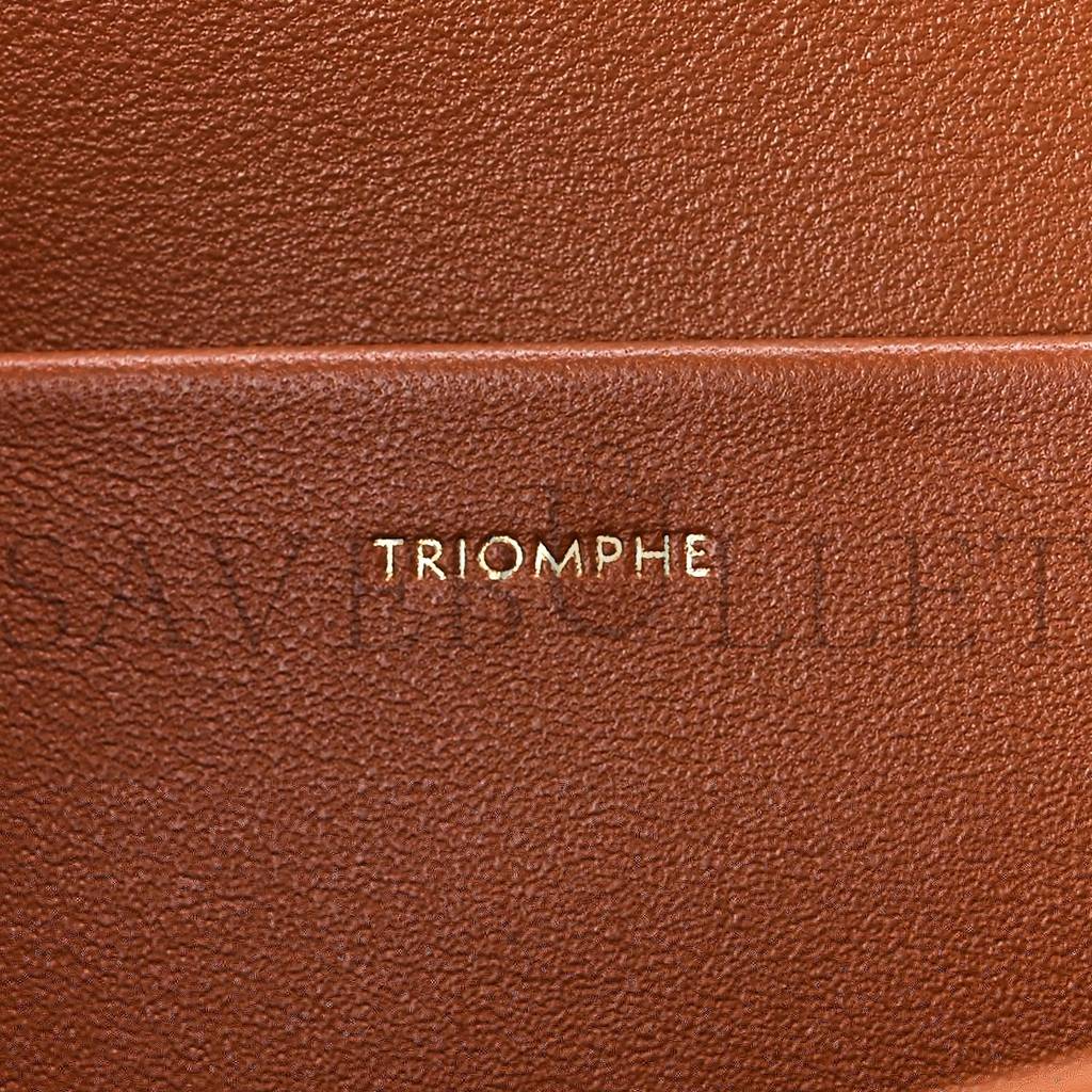 Ce**e triomphe canvas calfskin medium triomphe bag tan (22*15*6cm)