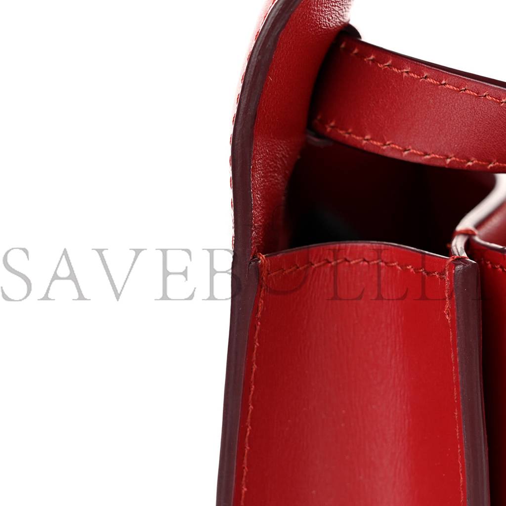 Ce**e box calfskin teen classic box flap bag red (18*15*6cm)
