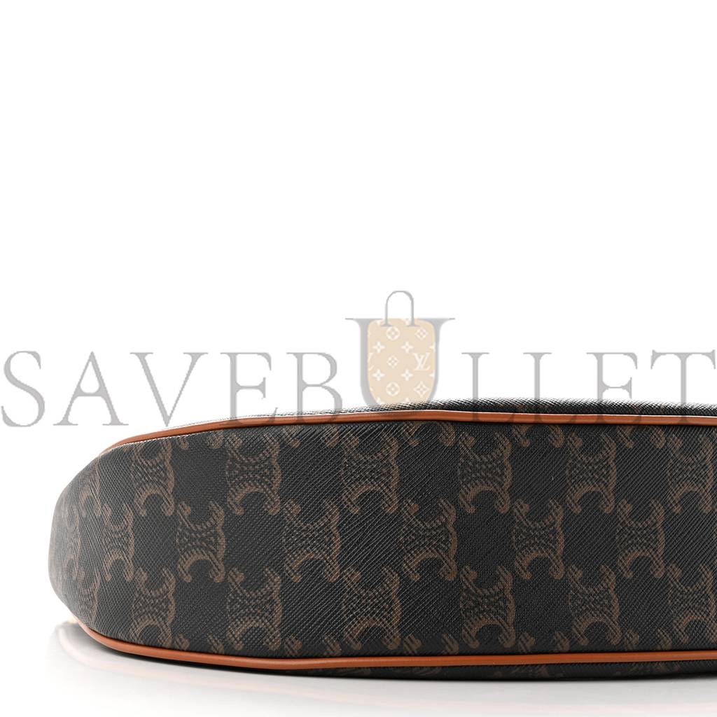 Ce**e canvas calfskin ava triomphe shoulder bag tan (25*19*7cm)