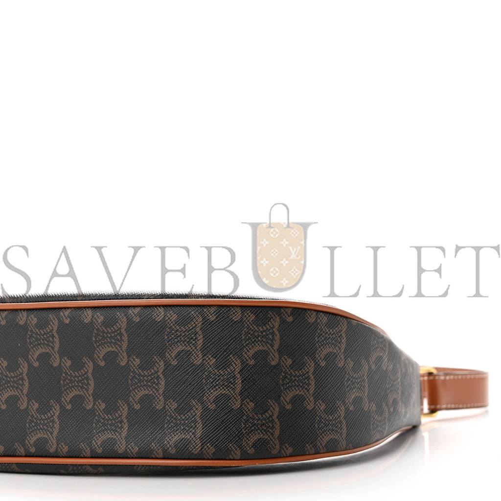 Ce**e canvas calfskin ava triomphe shoulder bag tan (25*19*7cm)