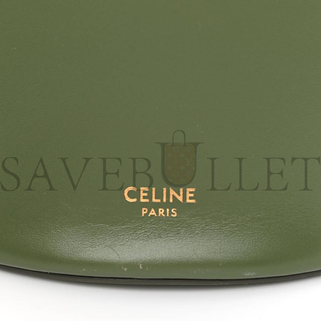 Ce**e calfskin crecy bucket bag green (23*15*15cm)