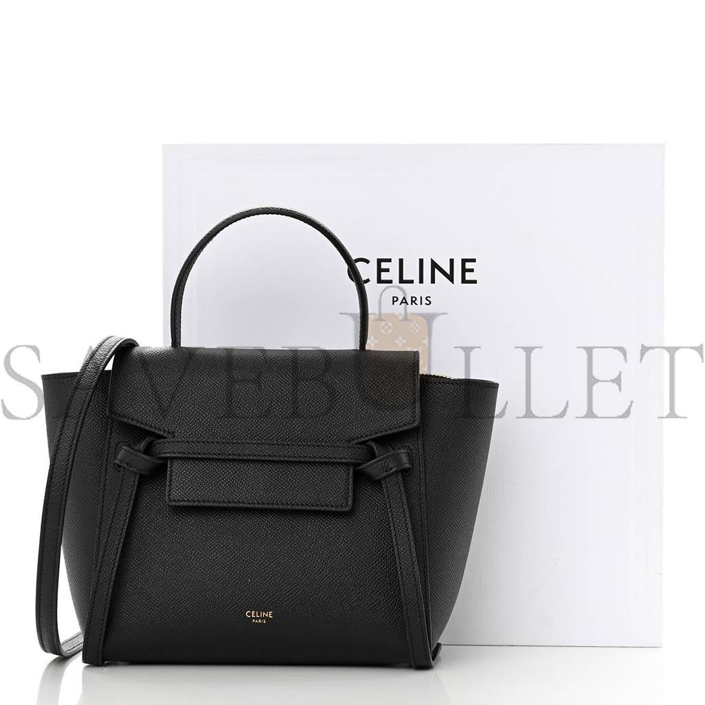 Ce**e grained calfskin nano belt bag black (20*15*10cm)