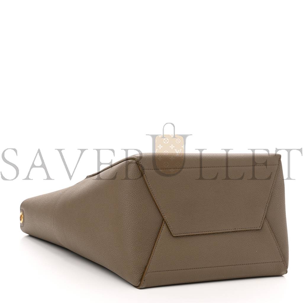 Ce**e soft grained calfskin sangle bucket bag taupe (28*23*17cm)
