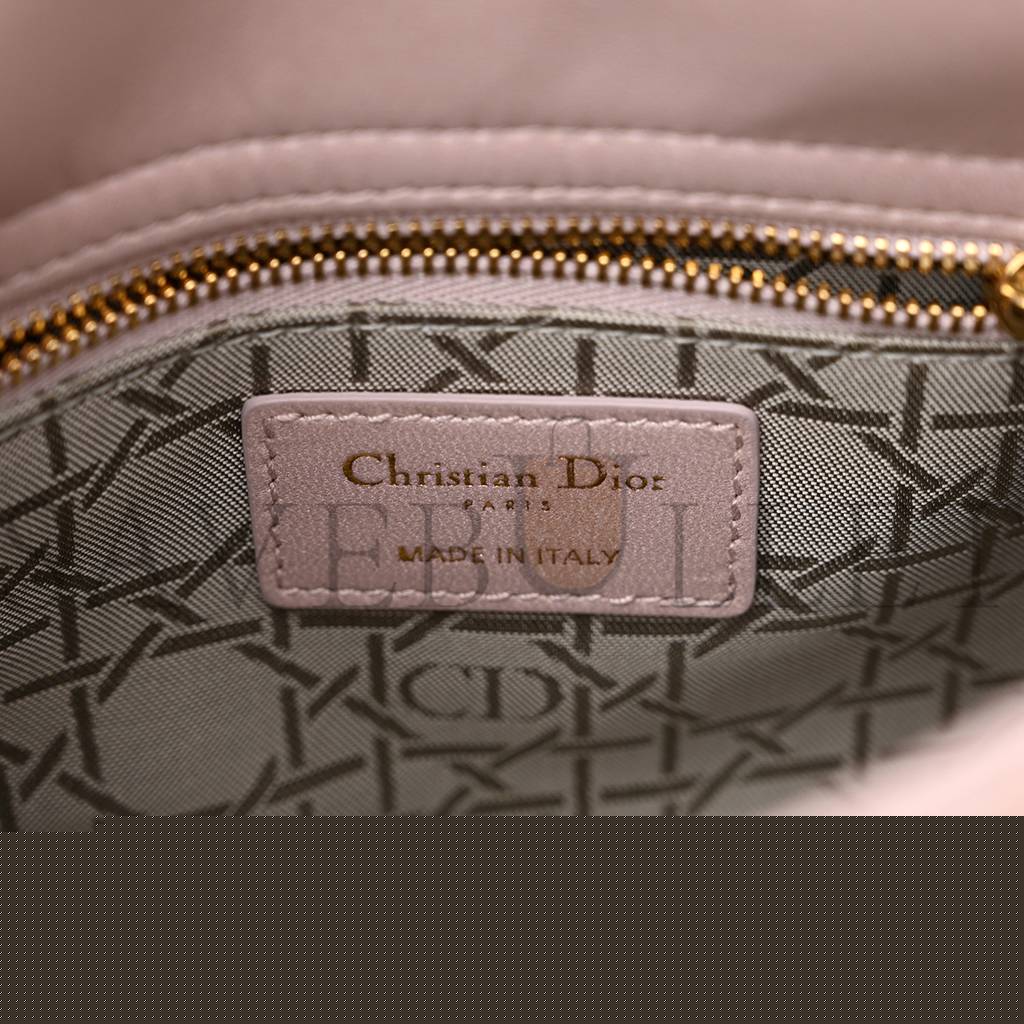 D*or metallic lambskin cannage mini lady D*or lotus (17*15*7.6cm)