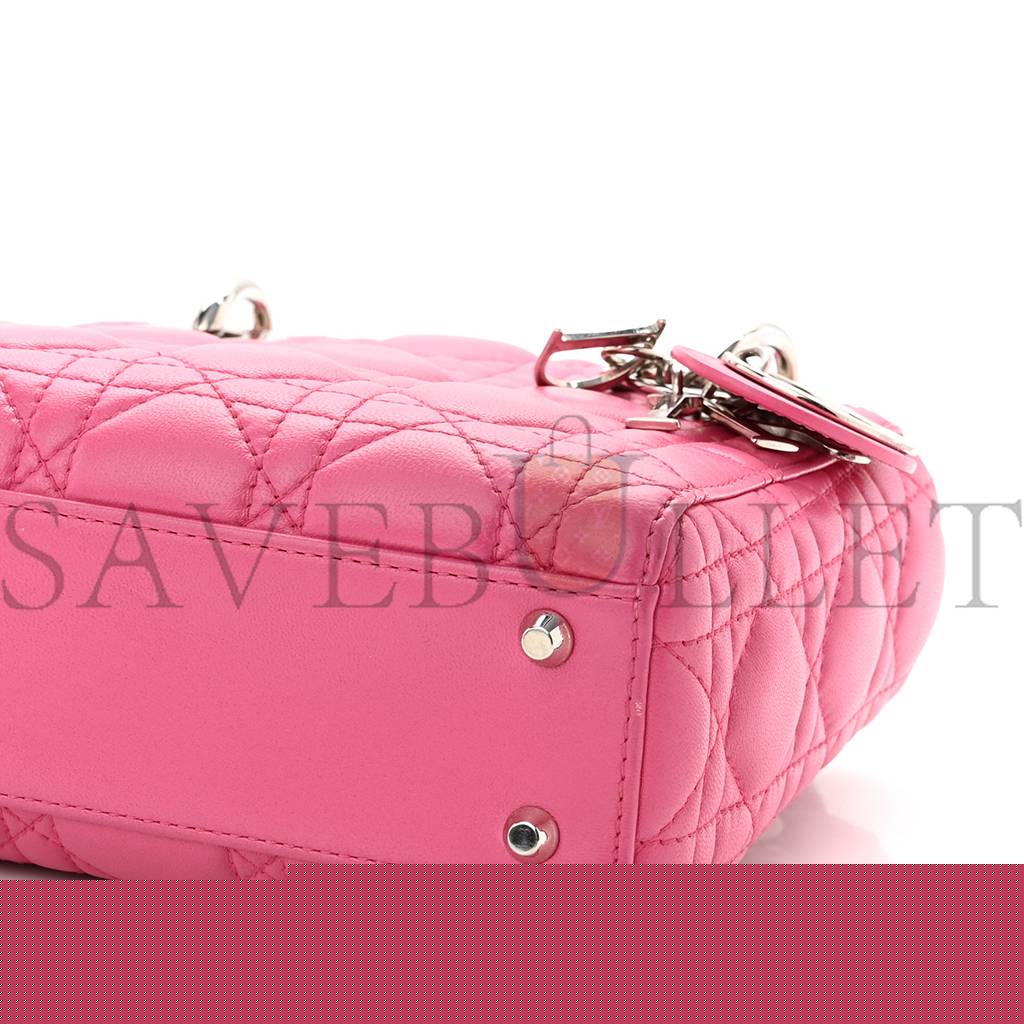 D*or lambskin cannage mini lady D*or sorbet (17*15*7cm)